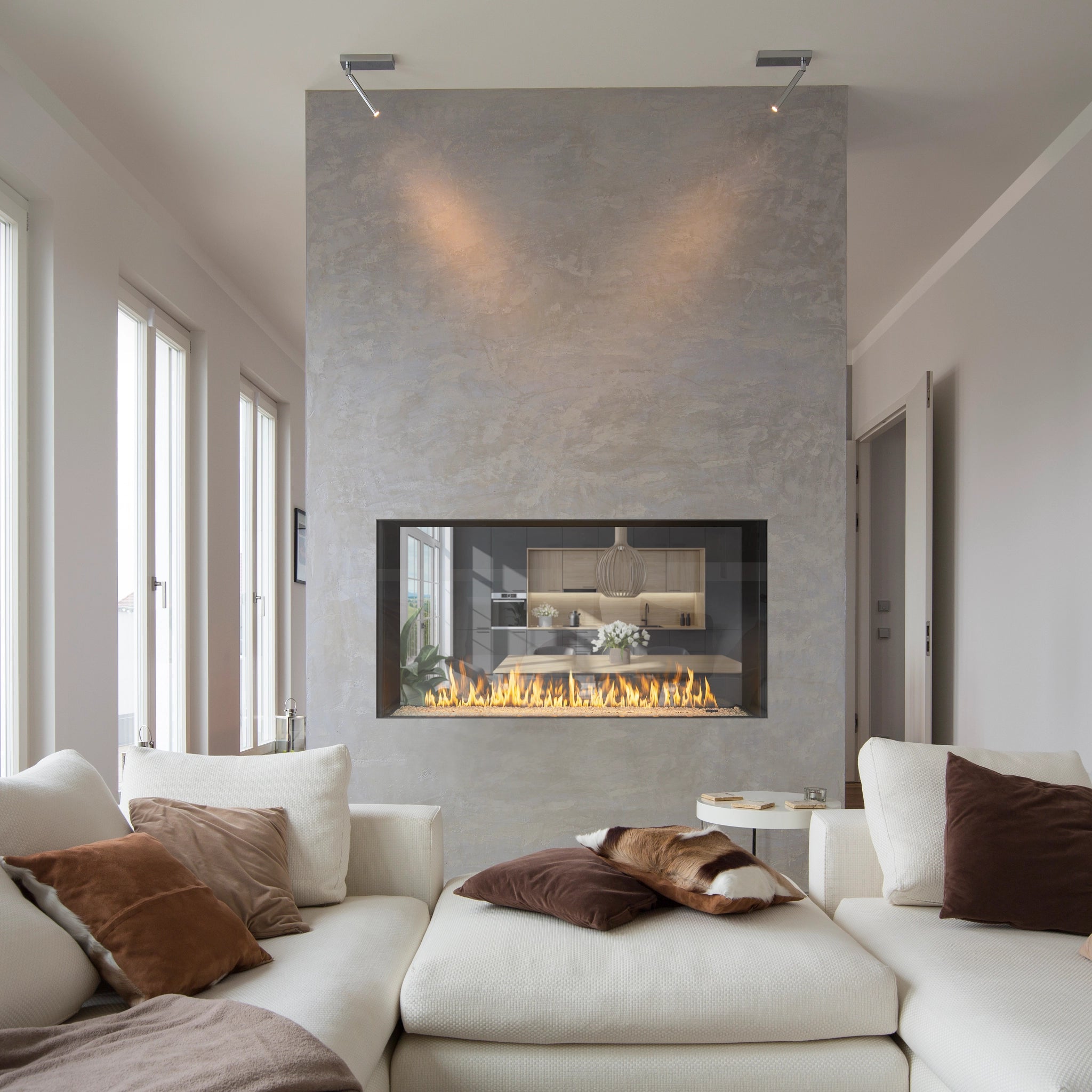 Two Sided Gas Fireplace Designs Escea DS1150, DS1400, DS1650 & DS1900