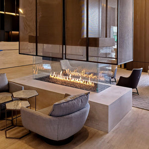 Stellar Enlight Island Four Sided Gas Fireplace