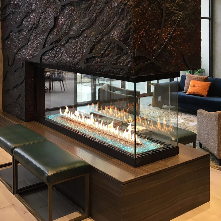 Three-Sided Gas Fireplace