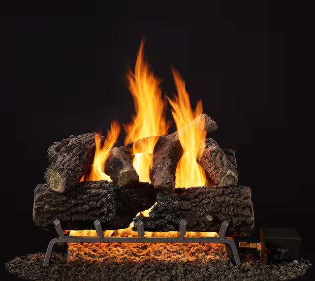 Heat &amp; Glo Outdoor Smoldering Timberland Oak Gas Log Set