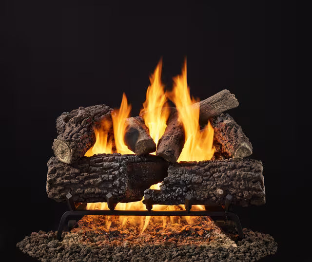 Heat &amp; Glo Smoldering Timberland Oak Gas Log Set