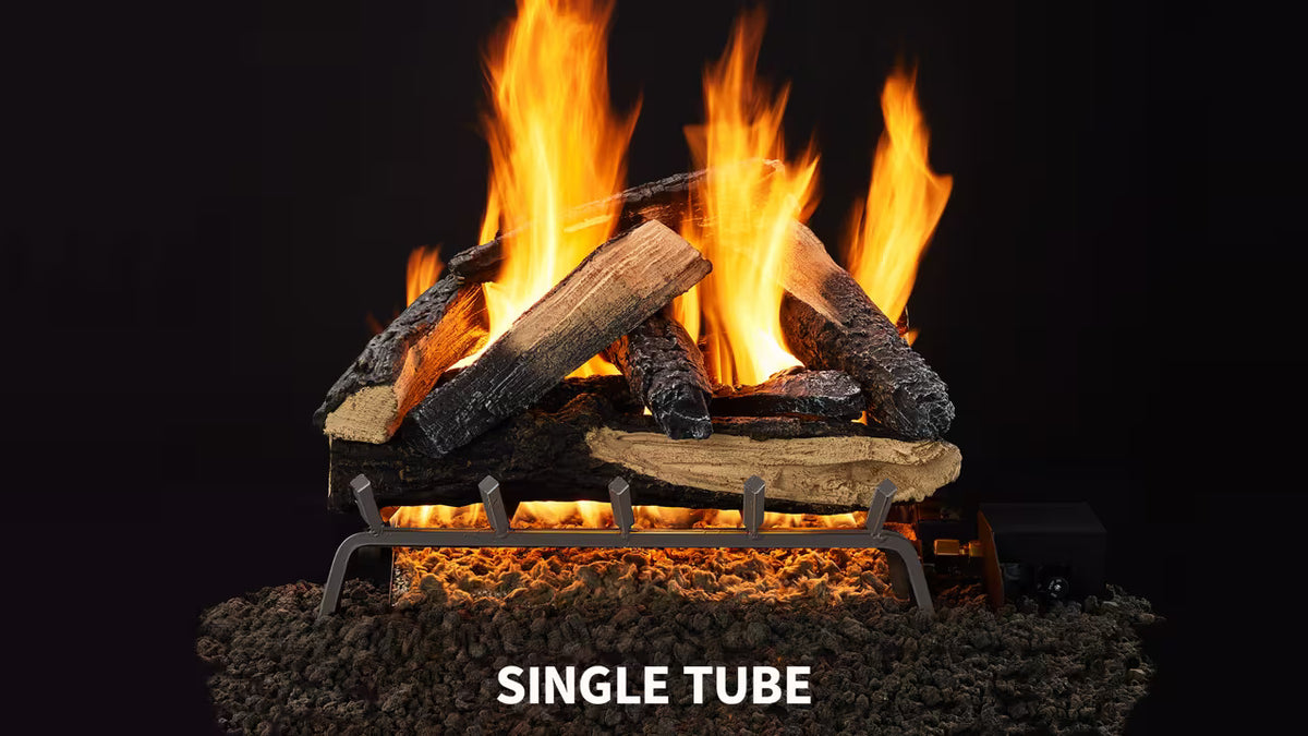 Heat&amp; Glo Outdoor Kindled Stack Gas Log Set