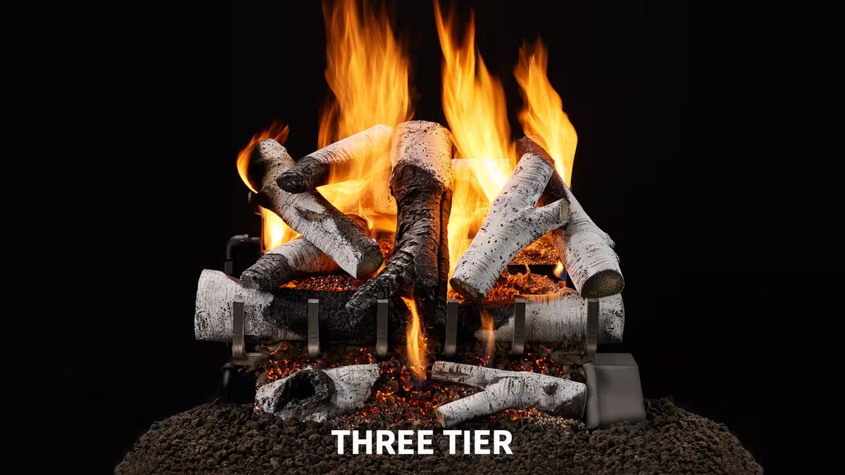 Heat &amp; Glo Outdoor Grand Birch Gas Log Set