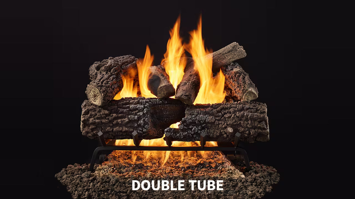 Heat &amp; Glo Smoldering Timberland Oak Gas Log Set