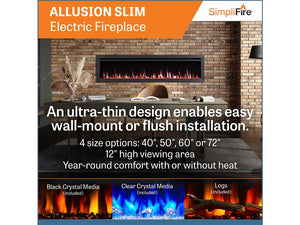 SimpleFire Allusion Slim Electric Fireplace