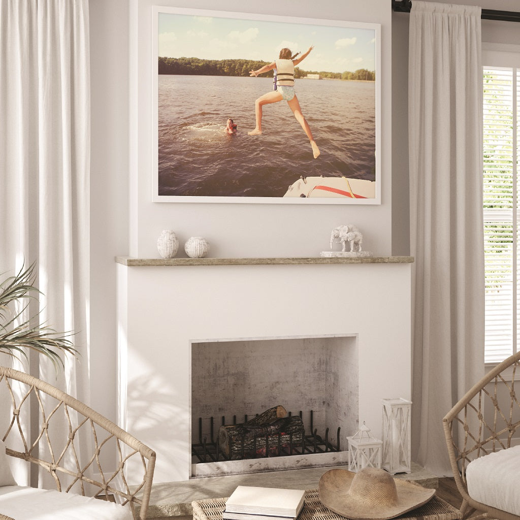 old wood fireplace in living room