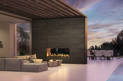 Custom See-Through Outdoor Gas Fireplace