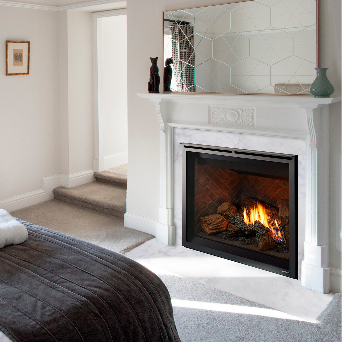 Fireside Finishings Bianco White Marble