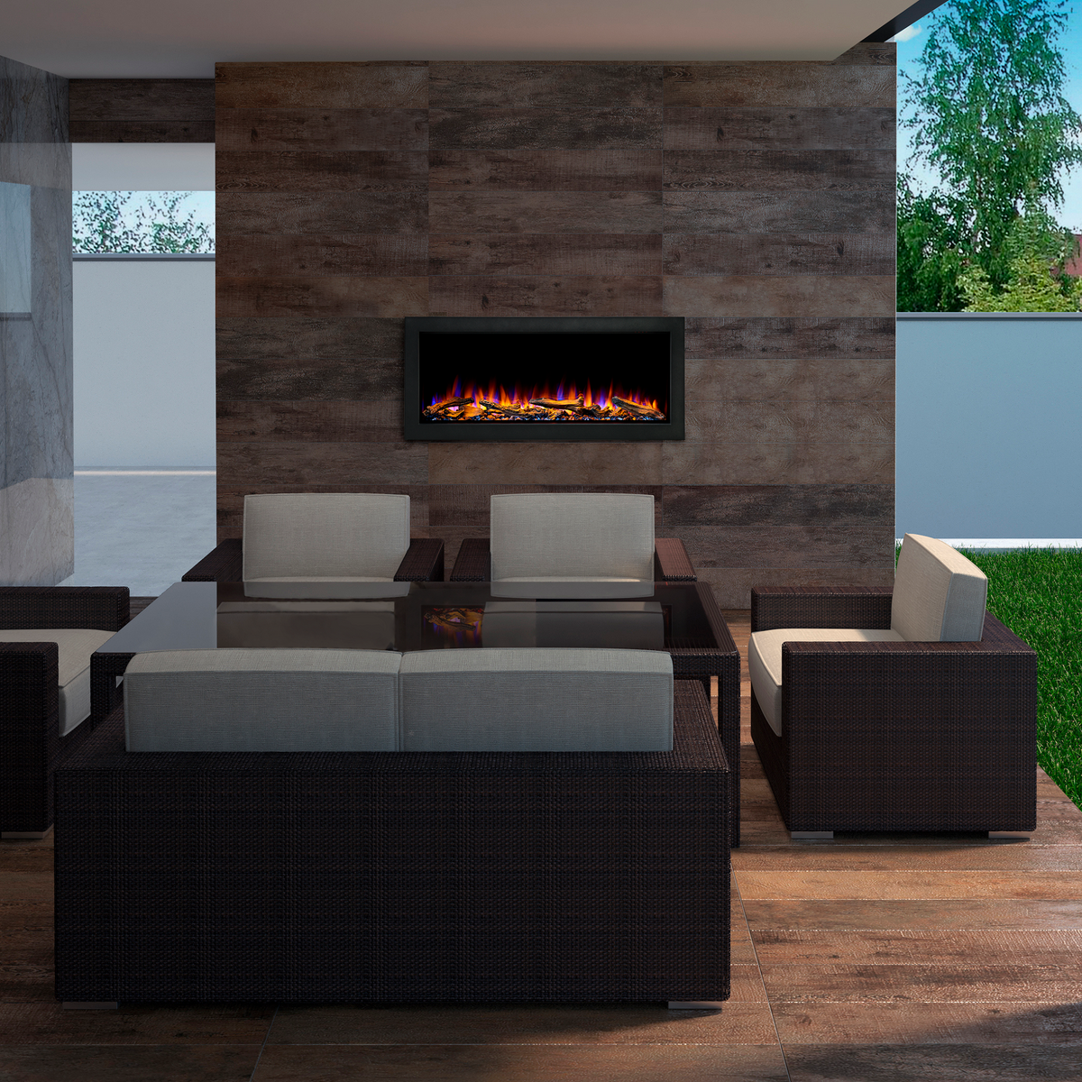 SimpliFire Forum Outdoor Electric Fireplace