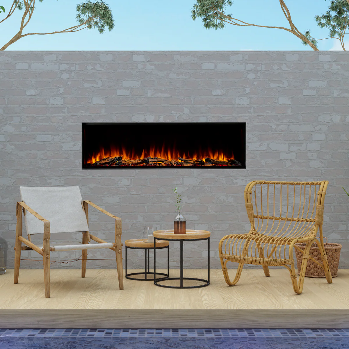 SimpliFire Forum Outdoor Electric Fireplace
