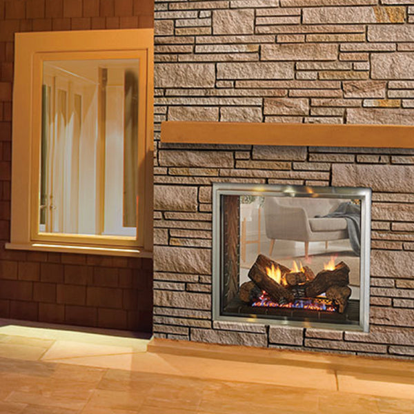 Outdoor Lifestyles Fortress Double Sided Gas Fireplace - Fireside