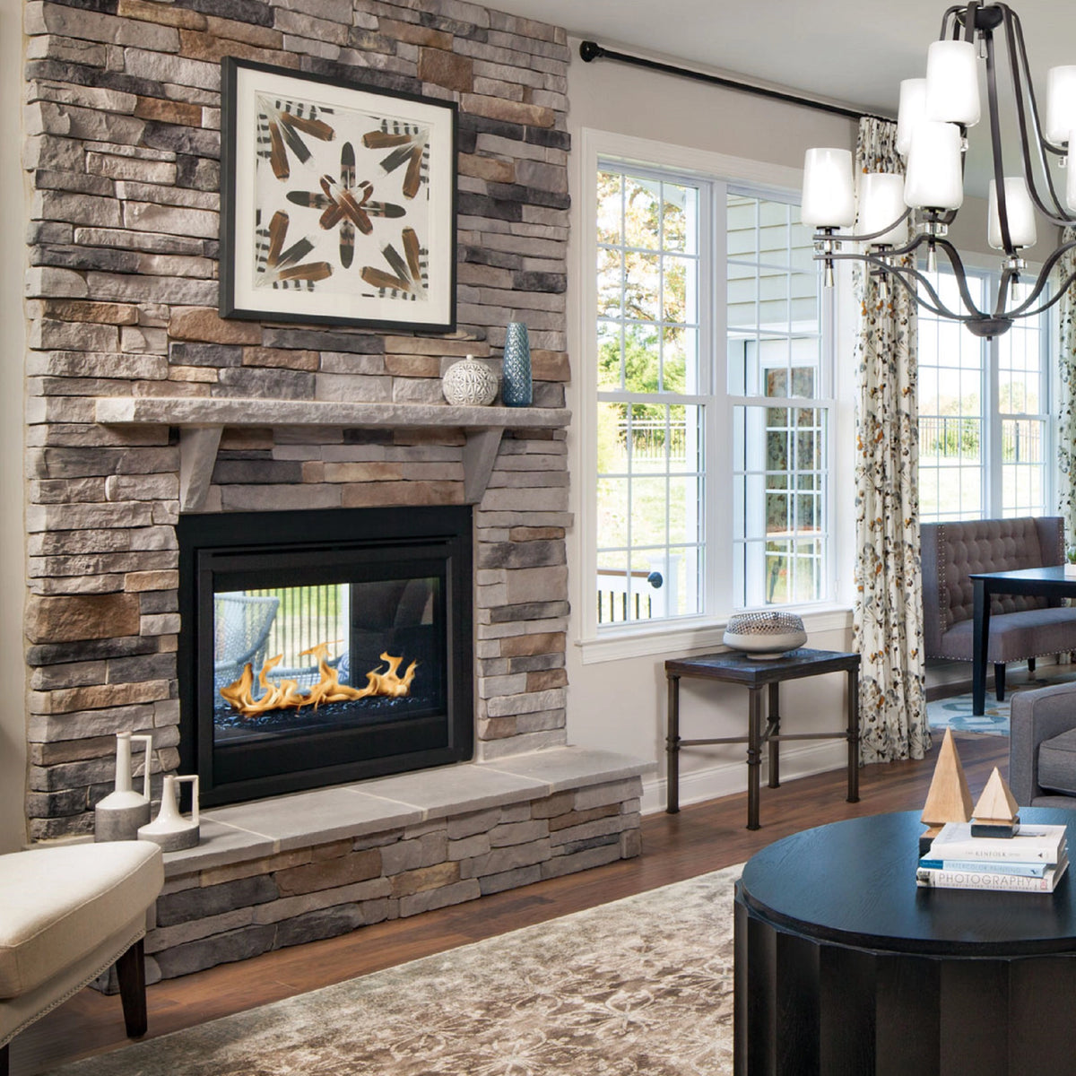 Outdoor Lifestyles Twilight Modern Double Sided Gas Fireplace