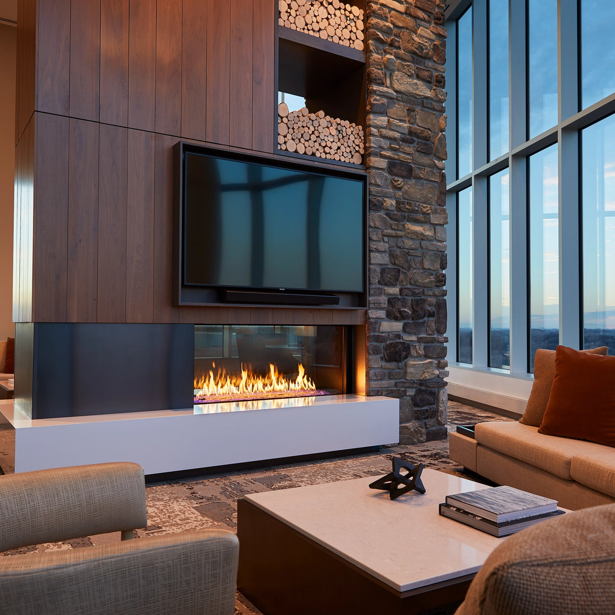 Stellar Enlight Double Sided Gas Fireplace