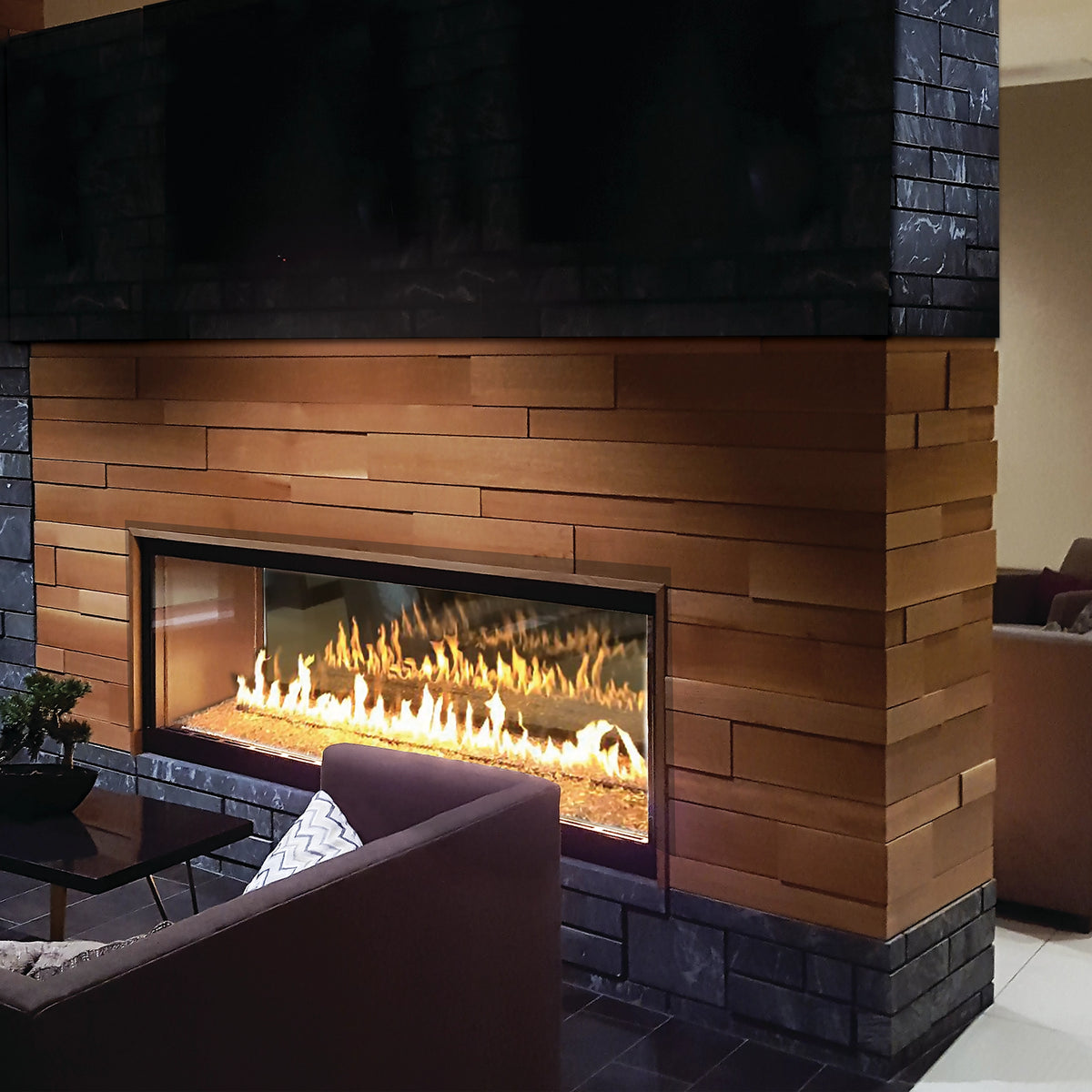 Stellar Enlight Double Sided Gas Fireplace