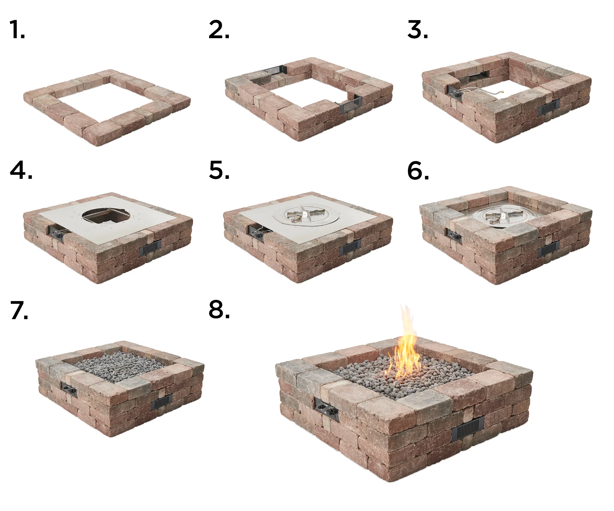 Outdoor GreatRoom Bronson Square Fire Pit Kit - Fireside Hearth & Home Outdoor GreatRoom Bronson Square Fire Pit Kit - Fireside Hearth & Home