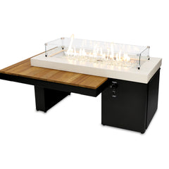 Outdoor GreatRoom Uptown Iroko Gas Fire Pit Table - Fireside