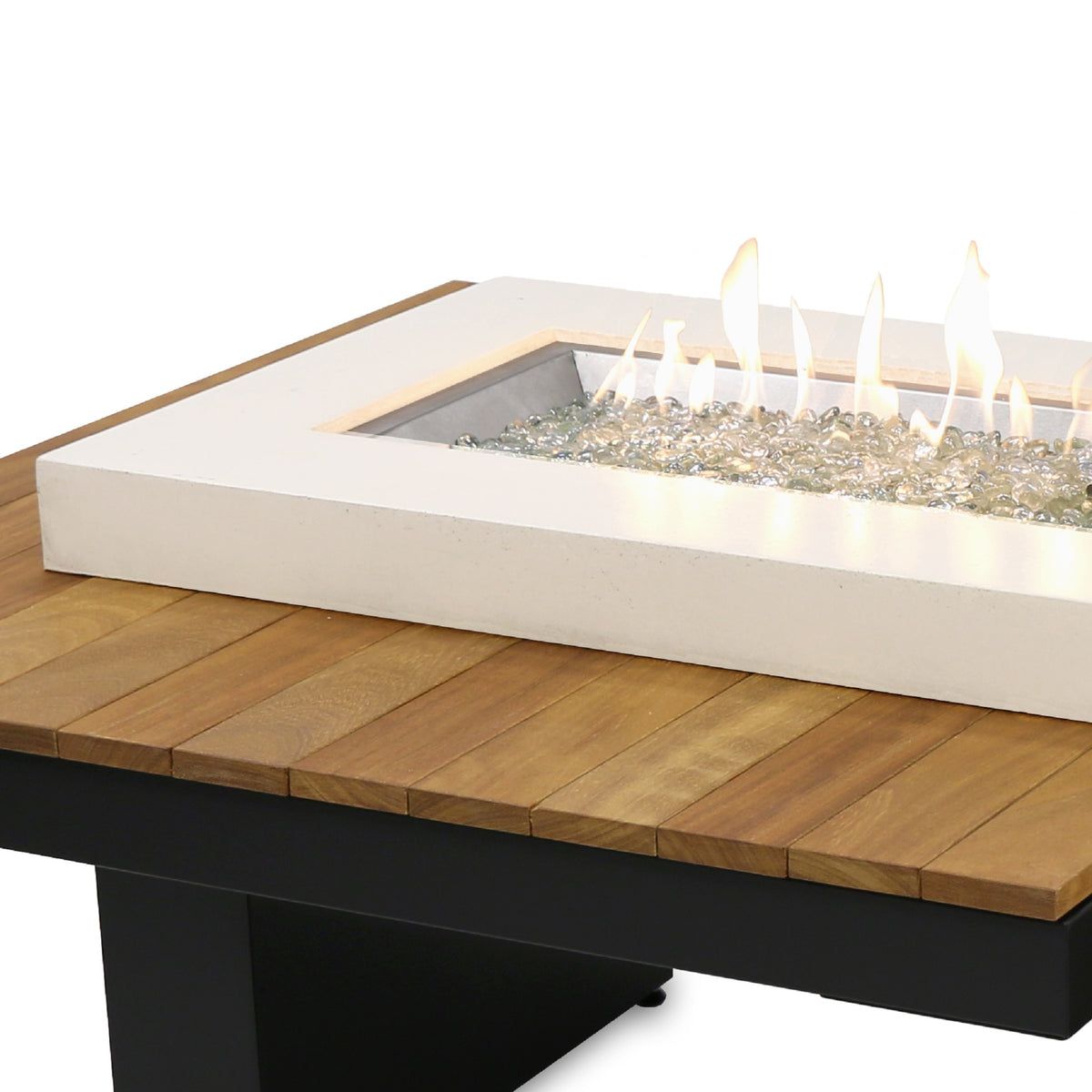 Outdoor GreatRoom Uptown Iroko Gas Fire Pit Table