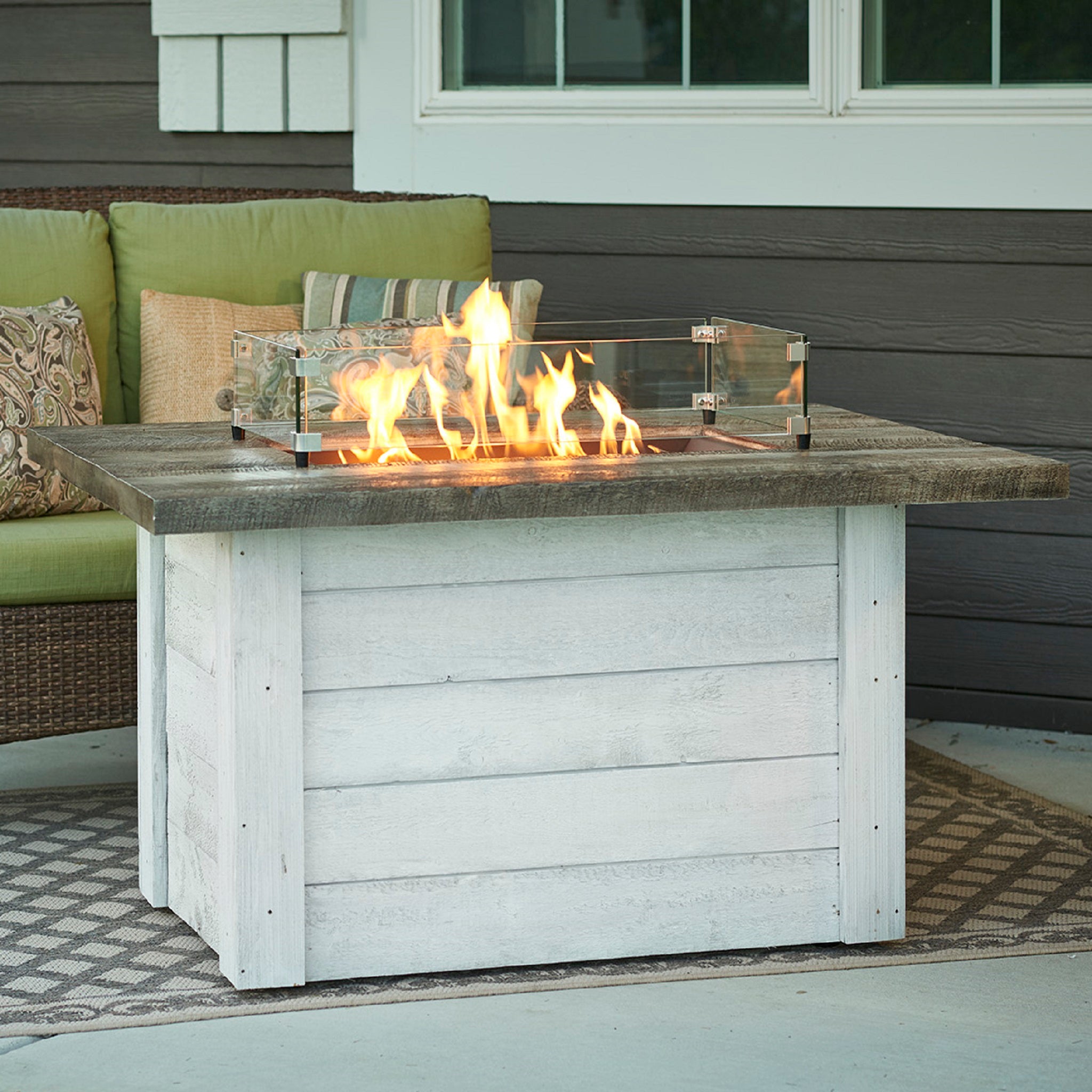 Firy Table Racket Design Outdoor Fire Pit Table Wood