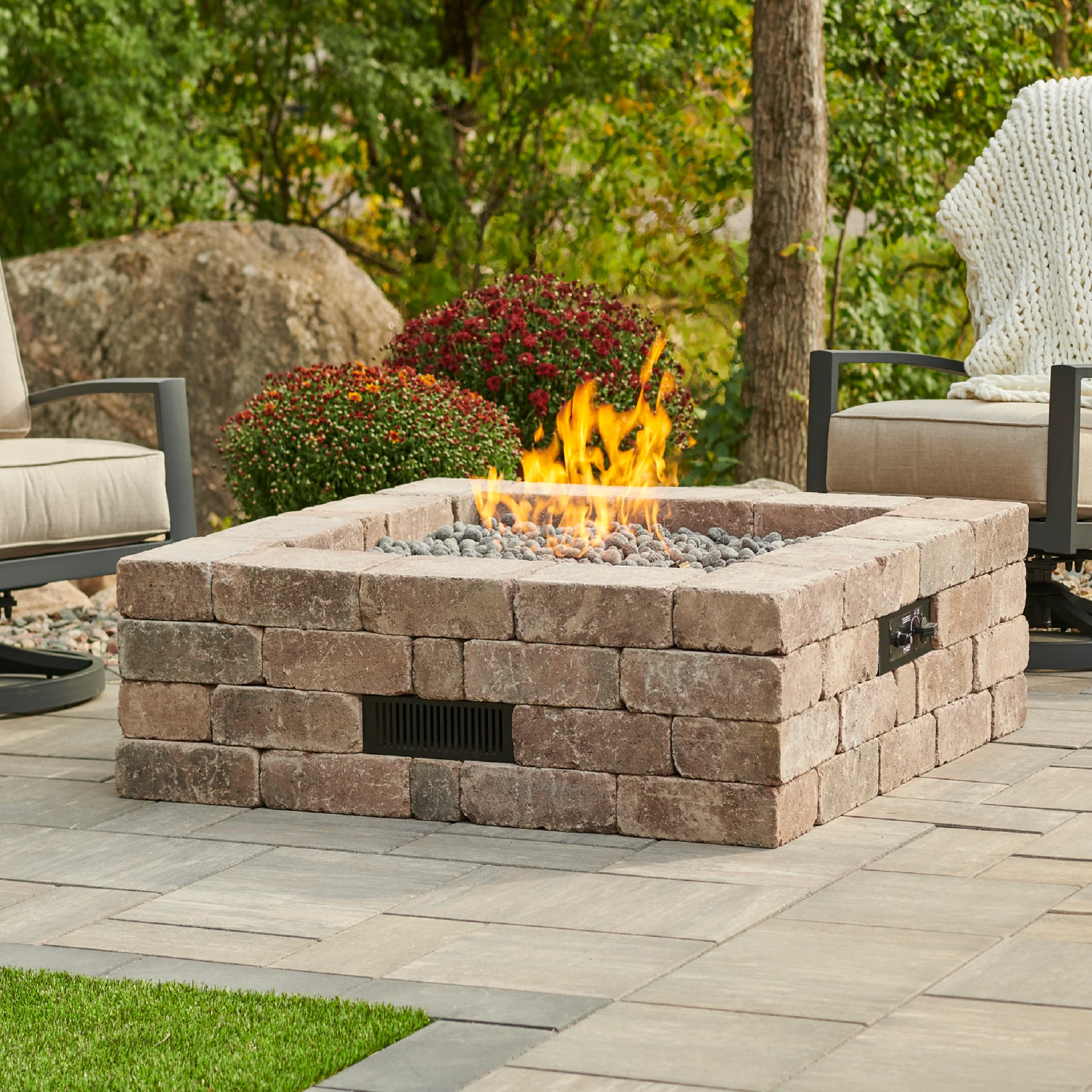 Outdoor GreatRoom Bronson Square Fire Pit Kit - Fireside Hearth & Home