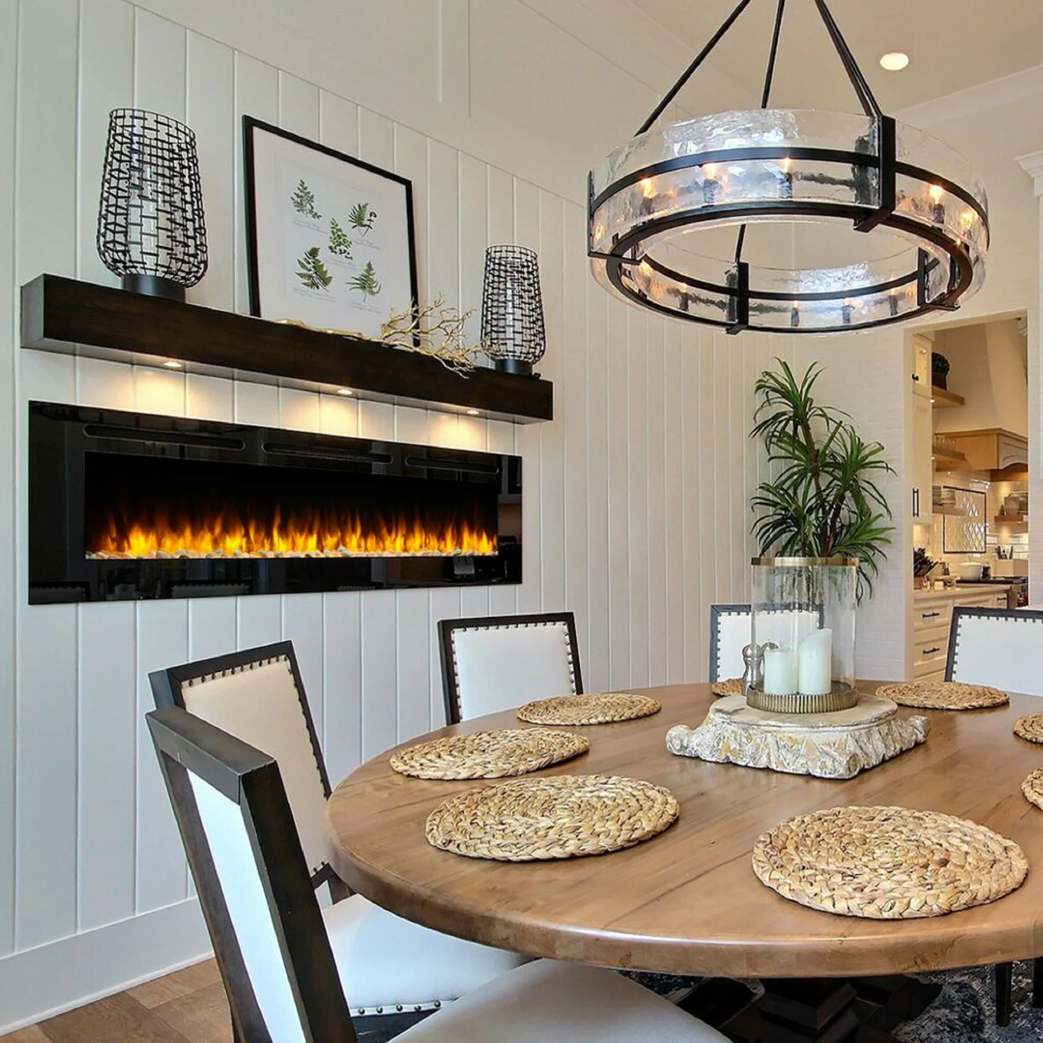 Electric Fireplace In Dining Room