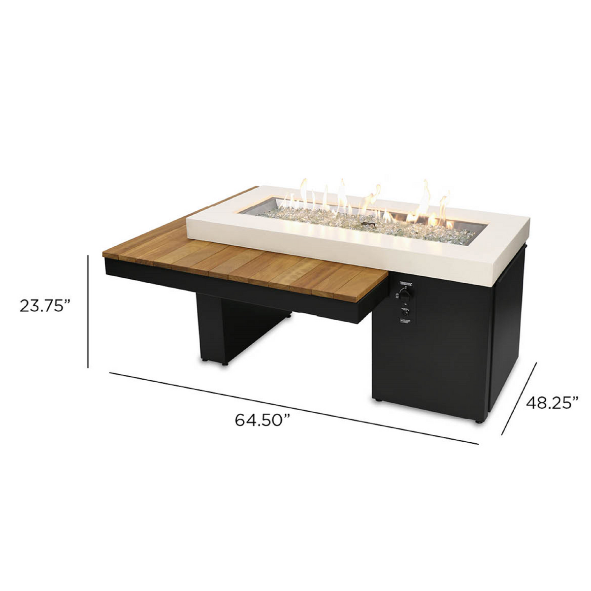 Outdoor GreatRoom Uptown Iroko Gas Fire Pit Table